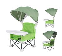Baby Folding Dining Chair, Travel Toddler Seat Tray, 14.96x12.2x14.57 Inches Lightweight & Sturdy design, Foldable Chairs with Canopy for Outdoor Home Lawn Beach Camping and Picnic