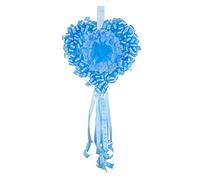 baby idea Grand Ruban de Naissance en Tulle en Forme de Cœur Parfait pour Intérieur et Extérieur Dimensions 110x55 cm Nœud cœur bleu