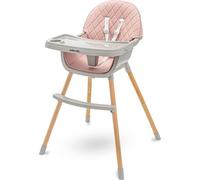 Baby Mix Chaise à manger Freja en bois, rose pâle