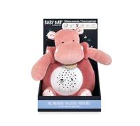 Baby NAT' - Veilleuse Musicale Bébé pour Dormir Hippopotame Zoé - Coloris Rose - Collection Zoé - 10 Mélodies, 5 Bruits Blancs, 7 Couleurs - Aide au Sommeil de Bébé - Piles Non Incluses - BN6084