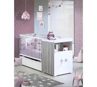 Baby Price Lit Combiné Evolutif Bébé New Nao - 120x60 Cm Gris