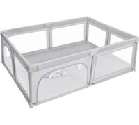 Baby Speelbox - Centre d'activités - Jeu sécurisé - Double système de verrouillage de sécurité - 205x147x66 cm - Gris clair