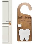 Baby Tooth Holder Suspension de porte en bois avec fente pour pièces de monnaie - Boîte à bijoux pour