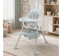 Baby Vivo Chaise haute Bébé 2 en 1 réglable pour Enfant avec Tablette Amovible de 6 Mois à 3 Ans - Panier suspendu - Oscar en Turquoise