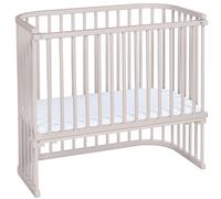 babybay Boxspring XXL lit cododo en Bois de hêtre Massif/Compact et modulable/Hauteur du lit réglable en continu/lit bébé évolutif (Peint en Beige) / Parure de lit pour Enfants