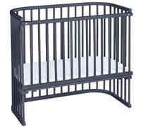 babybay Boxspring XXL lit cododo en Bois de hêtre Massif/Compact et modulable/Hauteur du lit réglable en continu/lit bébé évolutif (Peint en Gris Ardoise) / Parure de lit pour Enfants