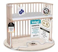 babybay Boxspring XXL lit cododo en Bois de hêtre Massif/Compact et modulable/Hauteur du lit réglable en continu/lit bébé évolutif (Naturel Non traité) / avec Matelas