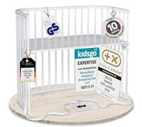 babybay Boxspring XXL lit cododo en bois de hêtre massif/compact et modulable/hauteur du lit réglable en continu/lit bébé évolutif (peint en blanc) / Sans matelas