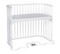 babybay Boxspring XXL lit cododo en Bois de hêtre Massif/Compact et modulable/Hauteur du lit réglable en continu/lit bébé évolutif (Peint en Blanc) / avec Matelas