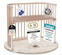 babybay Boxspring XXL lit cododo en Bois de hêtre Massif/Compact et modulable/Hauteur du lit réglable en continu/lit bébé évolutif (Naturel Non traité) / sans Matelas