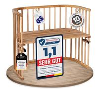 babybay Maxi lit cododo en bois de hêtre massif / compact et modulable / hauteur du lit réglable en continu / lit bébé évolutif (vernis naturel) / Sans matelas