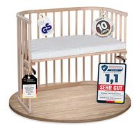 babybay Maxi lit cododo en Bois de hêtre Massif/Compact et modulable/Hauteur du lit réglable en continu/lit bébé évolutif (Naturel Non traité) / avec Matelas