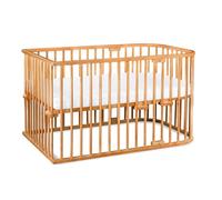 babybay Maxi lit cododo en Bois de hêtre Massif/Compact et modulable/Hauteur du lit réglable en continu/lit bébé évolutif (cœur de hêtre huilé) / Parure de lit pour Enfants