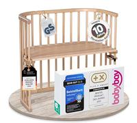 babybay Original lit cododo en bois de hêtre massif/compact et modulable/hauteur du lit réglable en continu/lit bébé évolutif (vernis naturel) / Sans matelas