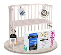 babybay Original lit cododo en Bois de hêtre Massif/Compact et modulable/Hauteur du lit réglable en continu/lit bébé évolutif (Peint en Beige) / sans Matelas