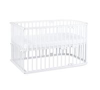 babybay Original lit cododo en Bois de hêtre Massif/Compact et modulable/Hauteur du lit réglable en continu/lit bébé évolutif (Peint en Blanc) / Parure de lit pour Enfants