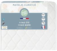 BABYCALIN - Matelas climatisé lit bébé 70 x 140 cm - Polyester/Polypropylène - Blanc| 2 faces de couchage|Garnissage ouate 100% polyester|Densité 24 kg/m³