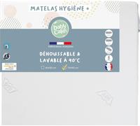 BABYCALIN - Matelas hygiène déhoussable lit bébé 70 x 140 x 10 cm - 100% polyuréthane - Blanc|2 faces couchage |Garnissage mousse|Densité 18kg/m³|Lavable à 90°C