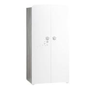 BabyPrice Armoire 2 Portes bébé 175x85x56cm en Bois Blanc