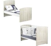 BABYPRICE Lit Bebe Evolutif Little Big Bed Smile Hetre Cendre 140x70 cm G