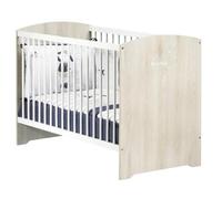 Babyprice Lit Bébé Smile Hetre Cendré 3 Positions 120x60 Cm
