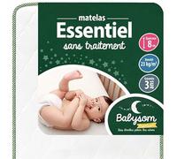 Babysom - Matelas Bébé 60x120 cm - Réversible Été/Hiver - Soutien Ferme - sans Traitement Chimique - Certifié Oeko-Tex - Contour Vert - Doux et Confortable