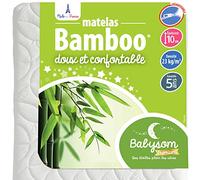 Babysom - Matelas Bébé Bamboo - 60x120 cm | Viscose au Toucher Ultra Doux | Aéré et Absorbant | sans Traitement Chimique | Épaisseur 10 cm | Déhoussable | Oeko-Tex® | Fabrication française