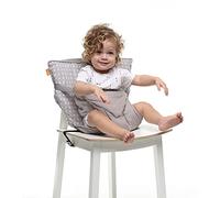 BabyToLove Pocket Seat | Lightweight Travel High Chair for Babies | Folds Small, Safe Fit for Most Chairs, Machine Washable | Green Tropic