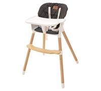 BabyTrold Markland Kløver Sand – chaise haute robuste et confortable en hêtre, avec ceinture de sécurité, plateau et coussin d'assise