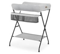 Table à langer pliante BabyTrold Vera 2, gris denim, avec compartiment de rangement et support à 3 compartiments