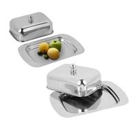 Bac à beurre pack de 2 avec couvercle bac à beurre en acier inoxydable porte - beurre garde - beurre conteneur à fromage garde - fromage boîte de stockage de beurre, boite a beurre pour frigo