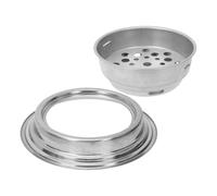 Bac à Charbon Rond 34,3x34,3x8cm en Acier Inoxydable pour barbecue | Anneau D’Eau Intégré, Grille Amovible, Trous D’Aération au Fond, pour Patio et Cuisson Extérieure
