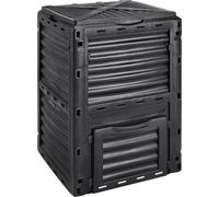 Bac à compost de jardin 80 gallons, composteur sans BPA, bac à compost extérieur de grande capacité avec couvercle supérieur et porte inférieure, assemblage facile, léger, création rapide d'un sol fer