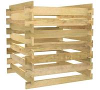 Bac à compost en bois - 90 x 90 x 90 cm - Chêne - Bac à compost pour déchets de jardin - Résistant aux intempéries et aux substances nocives - Conception Gelat durable favorisant la circulation de l'a
