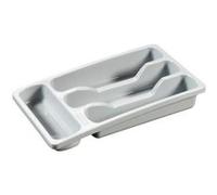 Curver Range Couverts pour Tiroir de Cuisine - 4 Compartiments - 33 x 20 x 6 cm - Gris