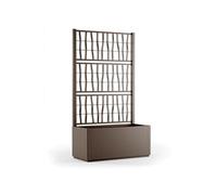 Bac a fleur Ethica rectangulaire 80 cm avec treillis taupe