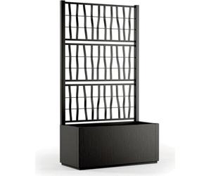 Bac à Fleur Jardinière Rectangulaire avec Treillis Stefanplast Ethica, 80 x 36 x 140 cm, Graphite