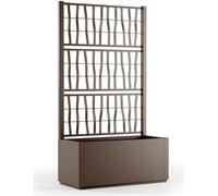 Bac à Fleur Jardinière Rectangulaire STEFANPLAST Ethica, 80 cm avec Treillis, 80x36x140 cm, Taupe