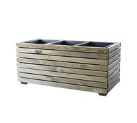 Jardinière en bois 3 pots 90x39,4 x40cm