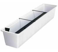 Bac à fleurs AQUA GREEN avec irrigation en plastique, couleur:blanc 10 ; longueur:100 cm