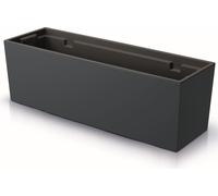 Bac à fleurs avec bac à plantes en plastique 77x24 cm Anthracite Structure lisse Grande taille Résistant aux UV Bac à balcon Intérieur / Extérieur