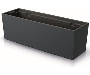 Bac à fleurs avec bac à plantes en plastique 77x24 cm Anthracite Structure lisse Grande taille Résistant aux UV Bac à balcon Intérieur / Extérieur