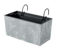 Bac à fleurs avec crochets et insert Prosperplast Urbi Case Beton Effect DUC400EW-422U couleur béton