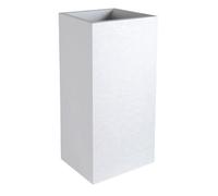 Bac à fleurs Carré Haut 40 cm - EDA - Graphit - 31 L - 39,5 x 39,5 x H. 80 cm - Blanc cérusé