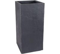 Bac à Fleurs Carré Haut, 40 cm, EDA Volcania, 31 L, 39,5 x 39,5 x H 80 cm, Gris Anthracite