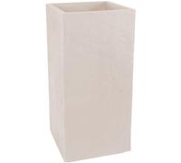 Bac à Fleurs Carré Haut Volcania EDA, 40 cm, 31 L, 39,5 x 39,5 x H 80 cm, Beige Calcaire