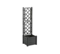 ITALIA Jardinière carrée avec grille - 30 l - plastique - anthracite