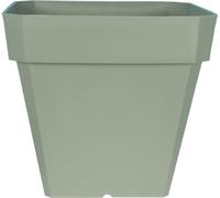 Bac à Fleurs Carré RIVIERA SOLEILLA, 49x49x45 cm, Plastique, Vert Argile, 65 Litres