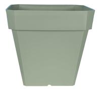 Riviera Soleilla Bac à fleurs carré en plastique 49x49x45 cm - 65 L - Vert argile - Percé