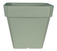 Riviera Soleilla Bac à fleurs carré en plastique 49x49x45 cm - 65 L - Vert argile - Percé